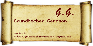 Grundbecher Gerzson névjegykártya